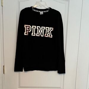 PINK Victoria's Secret Black Sweater with Bold Lettering
